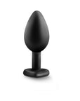 Temptasia Bling Anal Plug with Heart-Shaped Gem Base Small Black