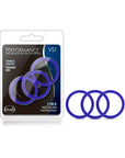 Performance VS1 Pure Premium Silicone Cockrings 3-Pack Medium Indigo