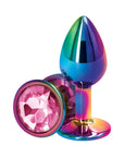 Rear Assets Metal Anal Plug Small Multicolor/Pink