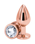 Rear Assets Rose Gold Anal Plug Medium Clear