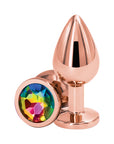 Rear Assets Rose Gold Anal Plug Medium Rainbow