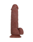 Evolved Real Supple Girthy Poseable 8.5 in. Realistic Dildo With Balls Brown