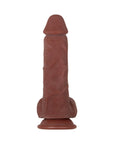 Evolved Real Supple Girthy Poseable 8.5 in. Realistic Dildo With Balls Brown