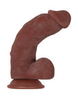 Evolved Real Supple Girthy Poseable 8.5 in. Realistic Dildo With Balls Brown