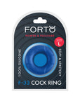 Forto F-33 Liquid Silicone Cockring Large Blue