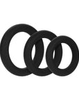 Forto F-61 3-Piece Silicone Cockring Set Black