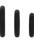 Forto F-61 3-Piece Silicone Cockring Set Black
