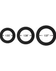 Forto F-61 3-Piece Silicone Cockring Set Black