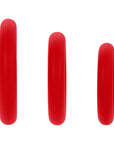 Forto F-61 3-Piece Silicone Cockring Set Red