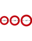 Forto F-61 3-Piece Silicone Cockring Set Red