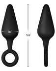 Forto F-10 Silicone Anal Plug with Pull Ring Large Black