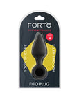 Forto F-10 Silicone Anal Plug with Pull Ring Medium Black