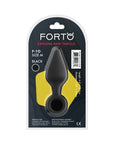 Forto F-10 Silicone Anal Plug with Pull Ring Medium Black