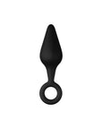 Forto F-10 Silicone Anal Plug with Pull Ring Small Black