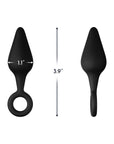Forto F-10 Silicone Anal Plug with Pull Ring Small Black