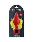 Forto F-10 Silicone Anal Plug with Pull Ring Large Red
