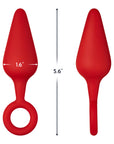 Forto F-10 Silicone Anal Plug with Pull Ring Large Red