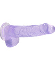 RealRock Crystal Clear Realistic 6 in. Dildo With Balls and Suction Cup Purple