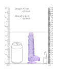 RealRock Crystal Clear Realistic 6 in. Dildo With Balls and Suction Cup Purple