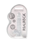 RealRock Crystal Clear Realistic 6 in. Dildo With Balls and Suction Cup Clear