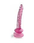 Icicles No. 86 Realistic 7 in. Glass Dildo With Suction Cup Pink