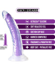 Neo Elite Glow in the Dark Light 7 in. Silicone Dual-Density Dildo Neon Purple