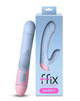 FemmeFunn FFIX Rabbit Waterproof Silicone Dual Stimulation G-Spot Vibrator Light Blue