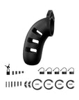Shots ManCage Model 21 Adjustable 4.5 in. Silicone Chastity Cock Cage Black