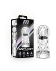M for Men Soft + Wet Magnifier Self-Lubricating See-Through Stroker Clear