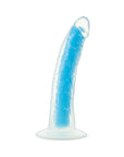 Neo Elite Glow in the Dark Prysm 7 in. Silicone Dual Density Dildo Neon Blue