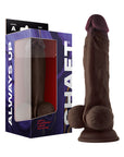 Shaft Model A: 8.5 in. Dual Density Silicone Dildo with Balls Mahogany
