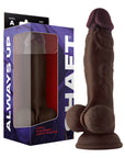 Shaft Model A: 9.5 in. Dual Density Silicone Dildo with Balls Mahogany