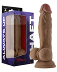Shaft Model A: 9.5 in. Dual Density Silicone Dildo with Balls Oak