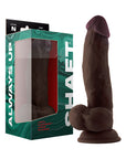 Shaft Model N: 8.5 in. Dual Density Silicone Dildo with Balls Mahogany