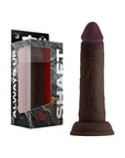 Shaft Model J: 6.5 in. Dual Density Silicone Dildo Mahogany