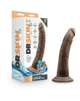 Dr. Skin Glide Realistic 7.5 in. Self-Lubricating Dildo Brown
