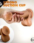Dr. Skin Glide Realistic 7 in. Self-Lubricating Dildo with Balls Tan