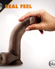 Dr. Skin Glide Realistic 7 in. Self-Lubricating Dildo with Balls Brown