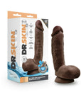 Dr. Skin Glide Realistic 8.5 in. Self-Lubricating Dildo with Balls Brown
