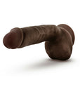 Dr. Skin Glide Realistic 8.5 in. Self-Lubricating Dildo with Balls Brown