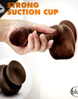 Dr. Skin Glide Realistic 8.5 in. Self-Lubricating Dildo with Balls Brown