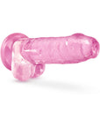 Naturally Yours Crystalline 7 in. Dildo with Balls Rose