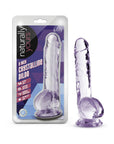 Naturally Yours Crystalline 8 in. Dildo with Balls Amethyst