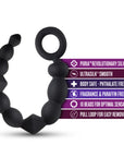 Anal Adventures Platinum Silicone Beginner Anal Beads Black