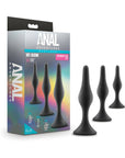 Anal Adventures Platinum Silicone 3-Piece Beginner Plug Kit Black