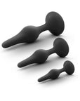 Anal Adventures Platinum Silicone 3-Piece Beginner Plug Kit Black