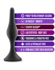 Anal Adventures Platinum Silicone 3-Piece Beginner Plug Kit Black