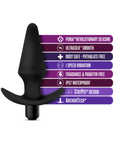 Anal Adventures Platinum Silicone Vibrating Plug Black