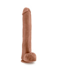 Au Naturel Daddy 14 in. Posable Dual Density Dildo with Balls Tan