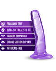 B Yours Plus Hard n' Happy 5 in. Dildo Purple